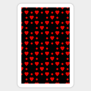 Red hearts and dots pattern Sticker